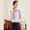 OLrain欧芮儿法式紫色针织开衫女秋季2023新款宽松蝴蝶结薄款上衣 商品缩略图2