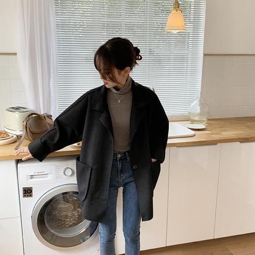 胖mm可穿【时尚大码！毛呢外套中长款】可穿到155斤，学生小个子韩版宽松百搭风衣显瘦大码大衣女式外套上衣 商品图2