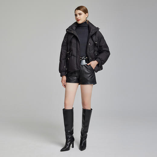 NR007斯尔丽2023冬季新款时尚设计感宽松短款减龄保暖显高白鸭绒羽绒服 商品图3