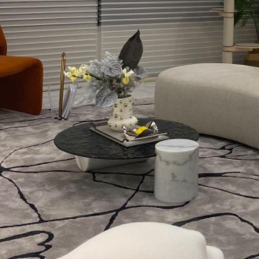 晨熙园客厅艺术玻璃大理石茶几 商品图2