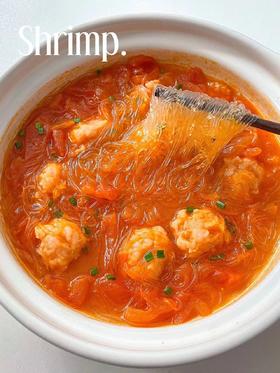【辅食教程】-番茄虾滑粉丝煲