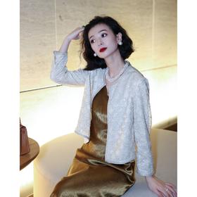 西子/【璀璨星河】重工高定绣花钉珠千金风短款女士外套/WTLL003