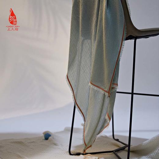 SAINTJOY/上久楷 羊绒围巾  披肩  人字纹清风淡雅边框方巾  FJS23053 商品图8