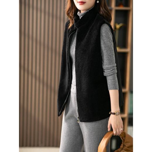 原形 短款羊剪绒马甲女2023秋冬新款韩版皮毛一体保暖加厚皮草外套 商品图1