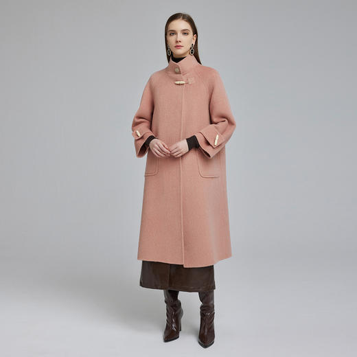 NH951斯尔丽23冬季新款立领气质简约中长款双面呢羊毛大衣 商品图3