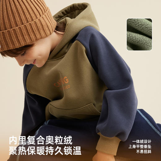 【轻暖一体绒 厚实不紧绷】儿童插肩袖加绒卫衣PQWY2331 商品图4