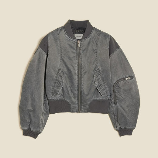 HOLZWEILER Bomber Jacket 女装黑色水洗短款飞行夹克外套 商品图4