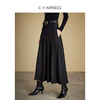西嘉C+IMPRESS/西嘉知识分子分黑色半身裙女秋冬美丽诺羊毛高腰百褶裙BQ2304117 商品缩略图0