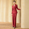 IWY/高端红色宴会礼服西装套装女气质年会主持人正装双排扣正装33006C1+P6 商品缩略图2
