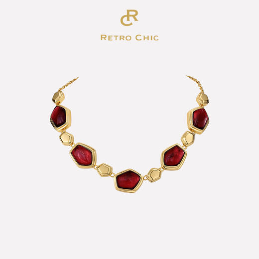 【瞿颖&刘忻同款】Retro Chic 意大利复古时尚首饰 红丝绒项链 商品图0