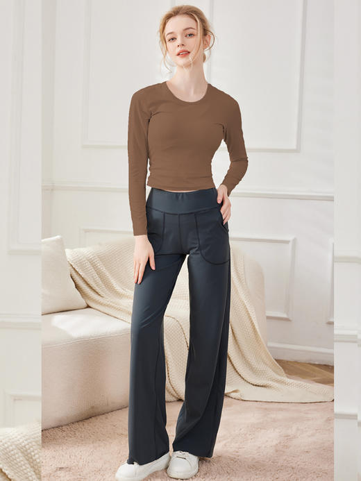 哈瓦塔（短款）罗纹折皱长袖罩衫 H320162 商品图7