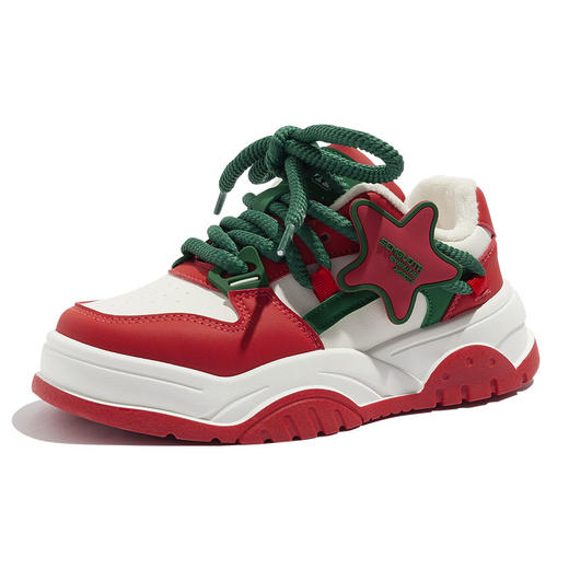 「三款配色！加绒款」甜酷星星拼色加绒板鞋女2023秋冬新款鞋ins潮厚底女鞋小众鞋子女 商品图4