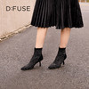 DFuse迪芙斯冬季新款尖头斑马纹弹力踝烫钻短靴DF34116055 商品缩略图6