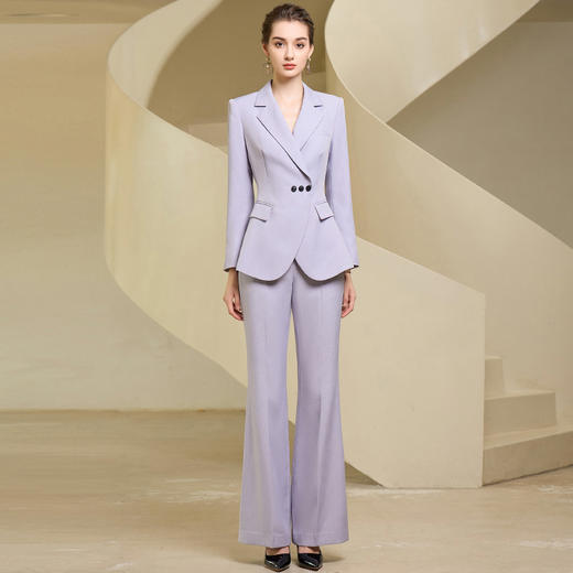 IWY/优雅紫色西装套装气质女总裁商务西服正装时尚简约珠宝销售工作服233003C1+P3 商品图2