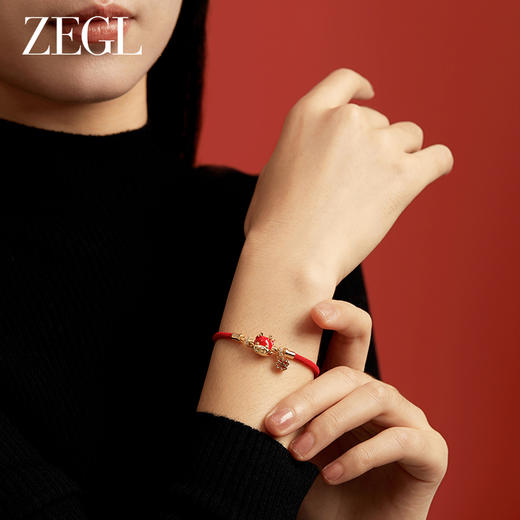 ZEGL设计师本命年龙系列感温变色红绳手链女轻奢小众精致新年手绳 商品图2
