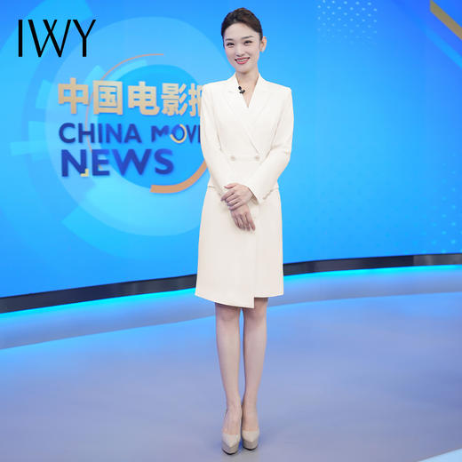 IWY/米白色主持人正装女端庄气质艺考连衣裙高端演讲比赛23C353 商品图4