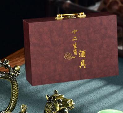 十二生肖陶瓷小酒杯酒具套装12兽首古铜色白酒烈酒迷你杯中式家用 商品图1