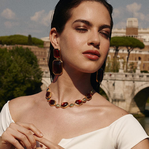 【瞿颖&刘忻同款】Retro Chic 意大利复古时尚首饰 红丝绒项链 商品图3