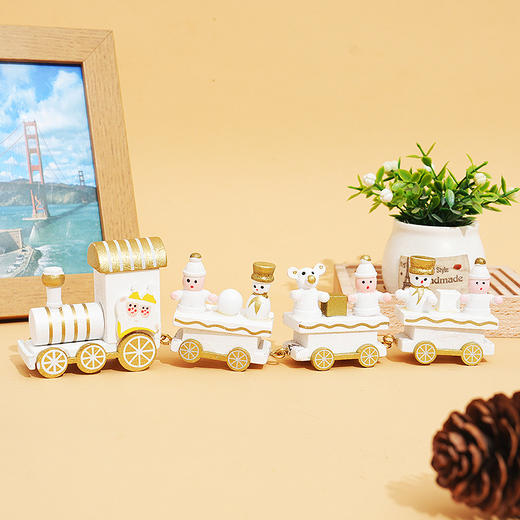 【细腻雕刻！精致手绘】圣诞小火车装饰品儿童节日礼物 橱窗桌面摆件木质小礼品，小巧可爱 手感舒适温暖 童趣十足 商品图6
