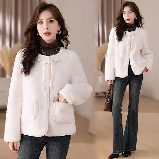 冬季新款，潮流时尚包边羊羔毛皮毛一体外套HR-FDNW23213 商品图4