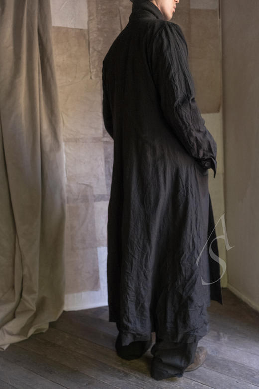 Paul Harnden  男士黑色hereford羊毛长外套 商品图1