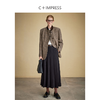 西嘉C+IMPRESS/西嘉知识分子分黑色半身裙女秋冬美丽诺羊毛高腰百褶裙BQ2304117 商品缩略图2
