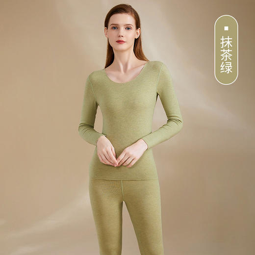 【阿尔巴斯山羊绒，保暖而舒适！】秋冬新款女士德绒羊绒蚕丝，保暖内衣无痕加厚发热秋衣秋裤套装爆款 商品图10