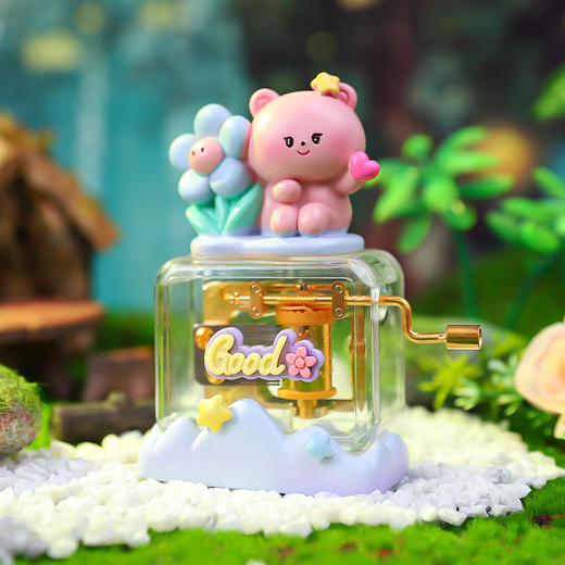 年终大促！【造型可爱有趣！表情生动活泼】创意萌宠音乐会卡通兔子熊手摇音乐盒，惊喜儿童礼物女生房间八音盒，线条圆润 丰富细节 商品图3