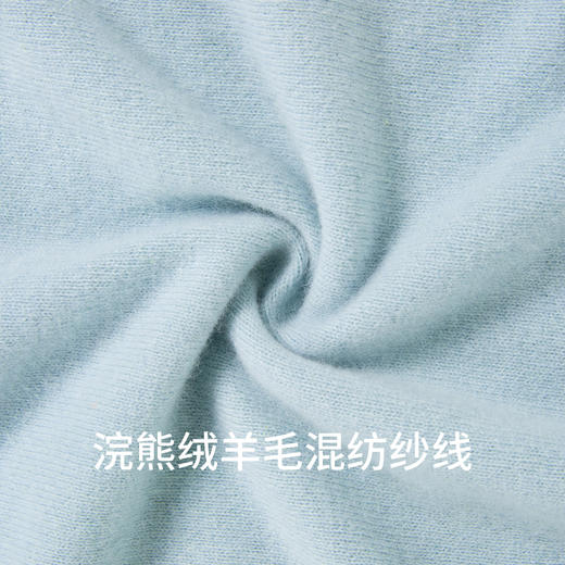 HeyDress蓝色针织半身裙女秋冬高腰抽绳直筒气质a字宽松羊毛半裙 商品图2