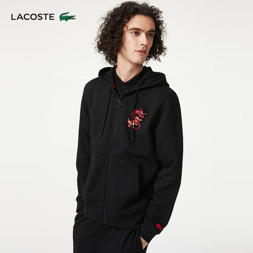 【海南专供价】Lacoste法国鳄鱼新款龙年新年系列男女同款连帽卫衣外套SH4758-98 商品图2