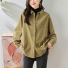 舒适叠穿打底，磨毛宽松韩版百搭单排扣中长款休闲衬衫HR-KFG39129 商品缩略图2