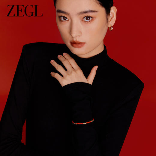 ZEGL设计师本命年龙系列红绳开口手镯女生2024年新款红色手饰镯子 商品图3