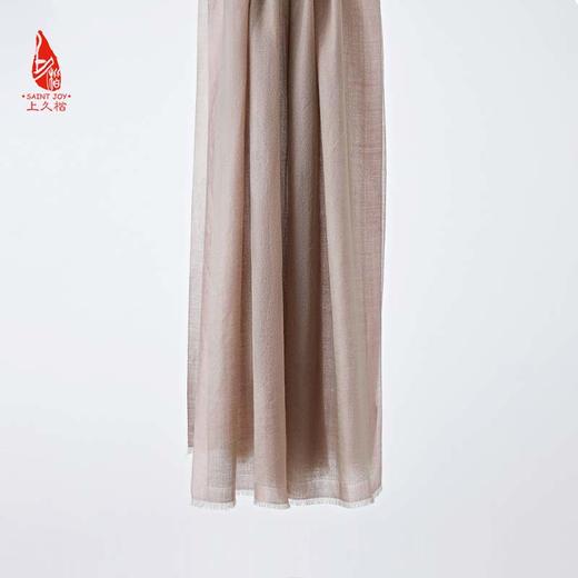 SAINTJOY/上久楷 羊绒围巾  披肩  羊绒缎纹风清月白长披肩 PJS23016 商品图11