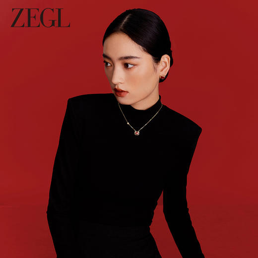 ZEGL设计师本命年龙系列红玛瑙项链女生小众2024新年S925银锁骨链 商品图4