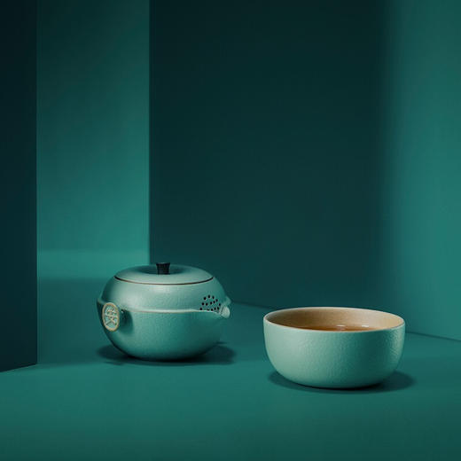 万仟堂  平安客·快客杯 湖绿釉 商品图5