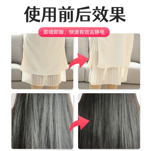 【轻轻一喷！除皱抗静电】防静电喷雾柔顺剂衣物小红书网红同款毛料大衣外套头发除静电喷雾 商品图2