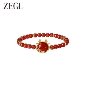 ZEGL设计师本命年龙系列红玛瑙串珠手链女红色新年属龙手串手饰品