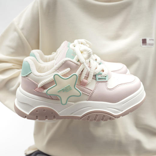 「三款配色！加绒款」甜酷星星拼色加绒板鞋女2023秋冬新款鞋ins潮厚底女鞋小众鞋子女 商品图0