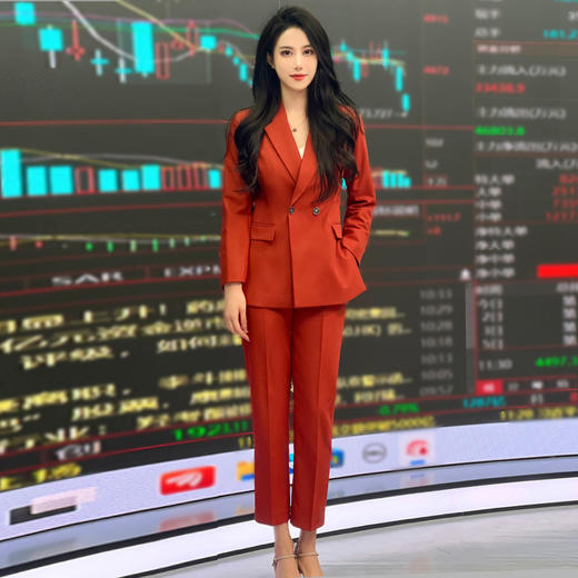 IWY/红色时尚西装套装女秋季高级感年会西服外套气质讲师C12312+P12312 商品图0