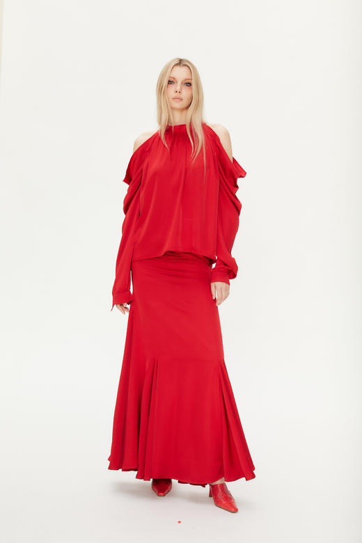 Pola褶裥垂坠鱼尾超长半身裙 商品图9