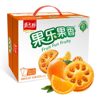 嘉士利零食 饼干 果乐果香 早餐果酱夹心饼干 香橙味680g/盒 商品图4