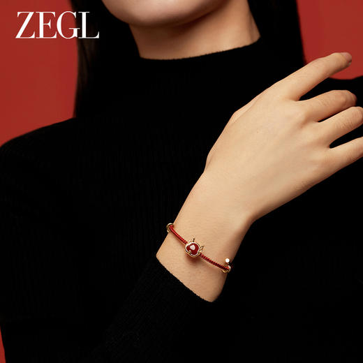 ZEGL设计师本命年龙系列红玛瑙手链女轻奢小众精致新年红绳手饰品 商品图1