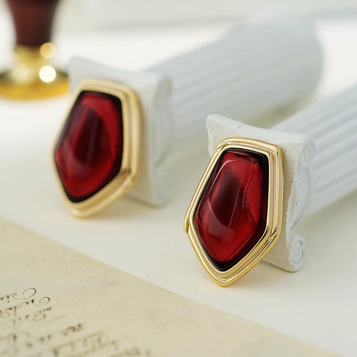 【范冰冰&王霏霏&李斯丹妮&刘忻同款】Retro Chic 意大利复古时尚首饰 红丝绒耳钉 商品图3