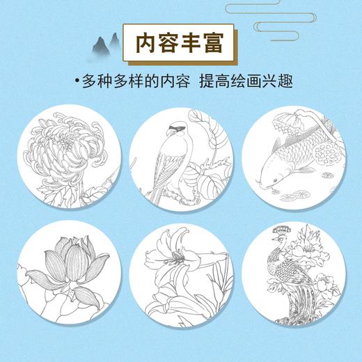 【福利】中国画白描全套6册白描动物花卉人物控笔临摹画册绘画国画山水画临摹描摹 商品图4