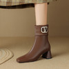 时尚气质，粗跟马毛短靴LD-6618 商品缩略图8