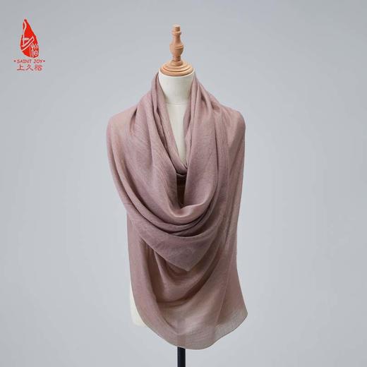 SAINTJOY/上久楷 羊绒围巾  披肩  羊绒缎纹风清月白长披肩 PJS23016 商品图8