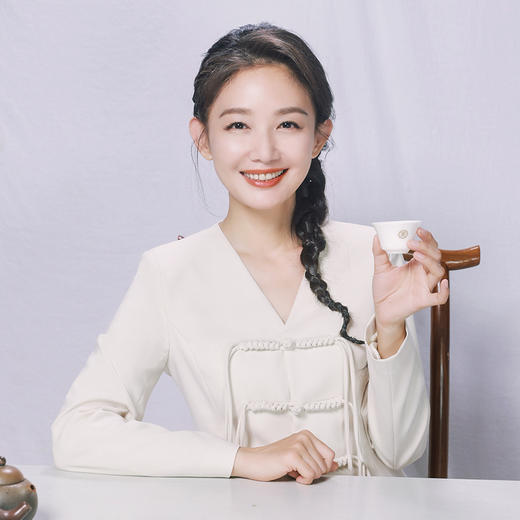 IWY/国风新中式杏色连衣裙女气质温柔风主持人上镜正装高端套裙23FYCS118 商品图4