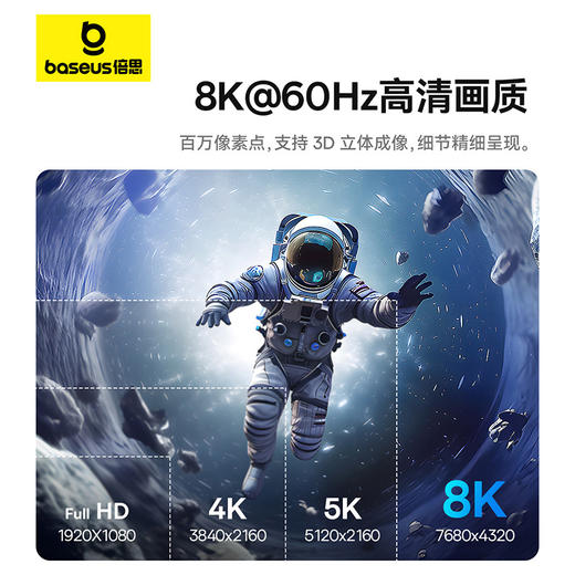 倍思 高清系列 Type-C 转 HDMI 8K 高清同屏转换线 商品图1