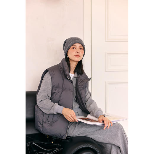 HeyDress立领羽绒马甲女秋冬宽松休闲保暖白鸭绒背心叠穿无袖外套 商品图1