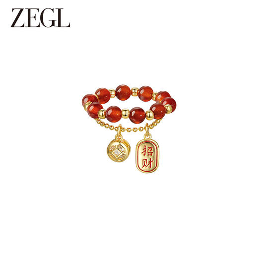 ZEGL设计师本命年龙系列红玛瑙戒指女生小众设计高级感新年食指戒 商品图1